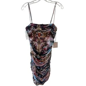 NWT Superdown pink Mariana Ruched Bodycon Dress medium